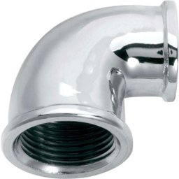 Joelho 90° de redução com rosca fêmea 3/4" x 1/2" cromado Blukit - 1