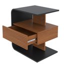 Ver imagem 3 de Mesa de Cabeceira Celta em Mdf 15mm com 1 Gaveta Preto e Cedro