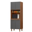 Ver imagem 1 de Paneleiro Pop Torre Quente 70cm com 4 Portas e 1 Nicho Freijo/chumbo/freijo
