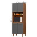 Ver imagem 4 de Paneleiro Pop Torre Quente 70cm com 4 Portas e 1 Nicho Freijo/chumbo/freijo