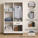 Ver imagem 3 de Guarda Roupa Roupeiro Solteiro 5 Portas 1 Gaveta Laguna Quarto Branco