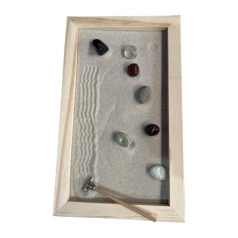 Jardim Zen Japonês Feng Shui Madeira Meditação Yoga 15x25cm