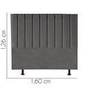 Ver imagem 3 de Cabeceira Estofada Carla 160CM Queen Suede Cinza Escuro - D A DECOR