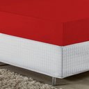 Ver imagem 2 de Lençol com Elástico Casal Nobre Viúva 1 Peça 30cm de Altura Malha 100% Algodão - Vermelho