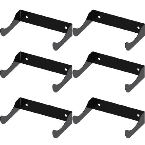 Kit 6 Suportes para Garrafa de Vinho em Aço Adega de Parede Preto Adega Suspensa Horizontal para