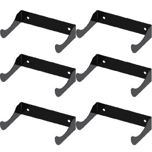 Kit 6 Suportes para Garrafa de Vinho em Aço Adega de Parede Preto Adega Suspensa Horizontal para