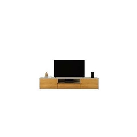 Rack Piazza 2,27m para Tv 75" com 3 Gavetas Mavaular:naturalle/off