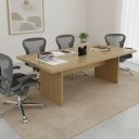 Ver imagem 1 de Mesa para Reunião 6 Lugares 200x100cm Marrom/Amêndoa
