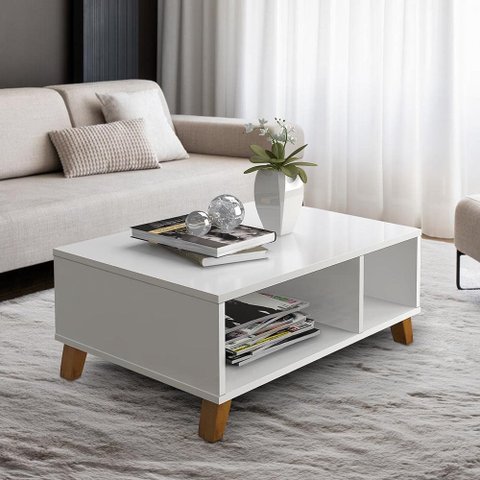 Mesa de Centro Sala de Estar Branco Jordania