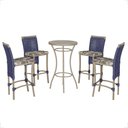 Ver imagem 1 de Mesa Bistrô e 4 Banquetas Roma Fendi Corda Náutica Estofado 6 Trama Original