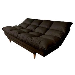 Sofá Cama Andorra Corano 3 Lugares Pés Madeira Marrom 310 Império - 2