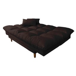 Sofá Cama Andorra Corano 3 Lugares Pés Madeira Marrom 310 Império - 3