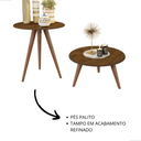 Ver imagem 3 de Kit Mesas de Centro e Canto Redondas para Sala Natalia:Freijó