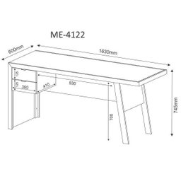 Mesa para Escritório 163cm 2 Gavetas Me4122  - 4
