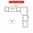 Ver imagem 4 de Guarda-Roupa Modulado Casal Safira 005 em MDF com 11 Portas e 7 Gavetas Una Mobília