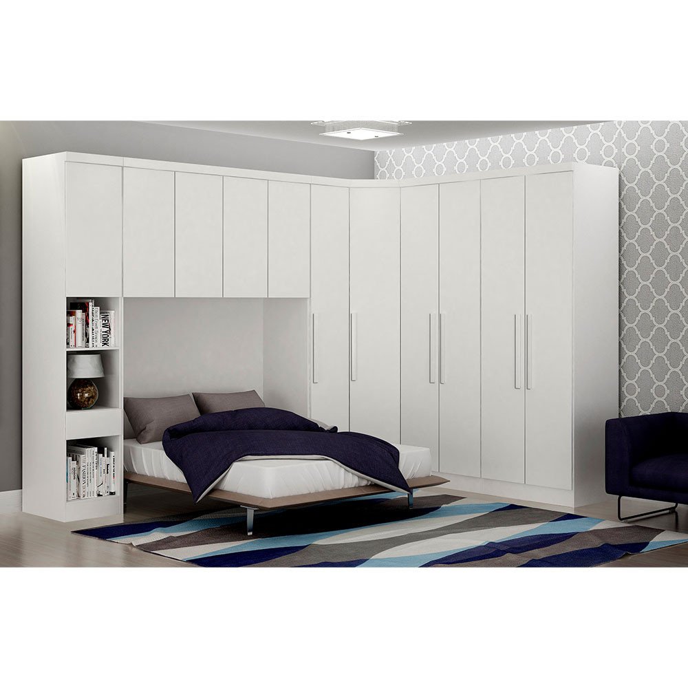 Guarda-roupa Modulado Casal Safira 005 em Mdf com 11 Portas e 7 Gavetas Clic Móveis