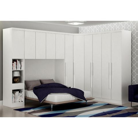 Guarda-Roupa Modulado Casal Safira 005 em MDF com 11 Portas e 7 Gavetas Una Mobília