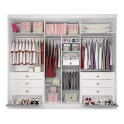 Guarda Roupa Casal Athos Ripado Branco Ddoro - 2