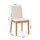 Ver imagem 3 de Kit 2 Cadeiras Sala de Jantar Pequi CabeCasa MadeiraOriginals Linho Creme/Castanho
