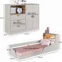 Ver imagem 3 de Quarto Infantil com Cama Solteiro Montessoriana com Iluminação LED e Comoda Lille Bege/Arenas