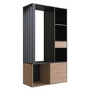 Ver imagem 2 de Guarda-Roupa Closet com 1 Porta e 1 Gaveta 100cm Multimóveis Crpro-CLO002 Preto/Madeirado