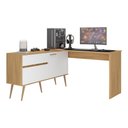 Ver imagem 3 de Mesa Gamer em L para Computador 2 Portas 1 Gaveta Arena Multimóveis Mp6050 Madeirado/branco