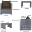 Ver imagem 2 de Mesa Centro e 3 Poltronas Madri Corda Náutica Estofado 9 Trama Original