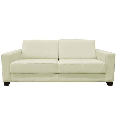 Sofá 2 Lugares Estocolmo 1,55M Couro Off White - Gran Belo
