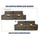 Ver imagem 4 de Sofá Retrátil Reclinável Supremo 2,30m Suede Velut Molas no Assento - King House