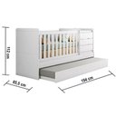 Ver imagem 3 de Berço Multifuncional Cleo e Guarda Roupa Infantil 6 Portas Americano Branco Fosco com Colchão