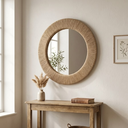Ver imagem 1 de Espelho Redondo 60cm Decorativo com Moldura em Corda de Sisal CCS