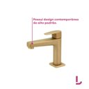 Ver imagem 3 de Torneira de Mesa para Lavatório Color Led Bica Baixa Dourado Fosco - Perflex