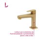Torneira de Mesa para Lavatório Color Led Bica Baixa Dourado Fosco - Perflex - 4