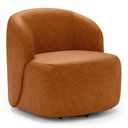 Ver imagem 5 de Kit 02 Poltronas Decorativas Orgânicas Living Leez Giratória Couríssimo Caramelo - Desk Design