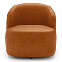 Ver imagem 4 de Kit 02 Poltronas Decorativas Orgânicas Living Leez Giratória Couríssimo Caramelo - Desk Design