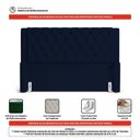 Ver imagem 3 de Cabeceira Atena para Cama Box Casal Padrão 140cm Capitonê com Frame Suede Azul Marinho - Desk