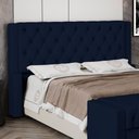 Ver imagem 5 de Cabeceira Atena para Cama Box Casal Padrão 140cm Capitonê com Frame Suede Azul Marinho - Desk