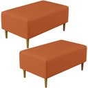 Ver imagem 1 de Kit 02 Puffs Decorativos Sala de Estar Cléo W01 Pés Palito 90cm Tecido Terracota - Lyam Decor