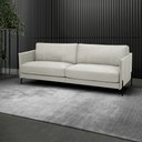 Ver imagem 1 de Sofá Decorativo Karine 3 Lugares Sala de Estar 240cm Pés em Aço Couro Off White G88 - Gran Belo