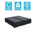 Ver imagem 2 de Base Cama Box Bipartido Casal Couro Sintético Preto 40x138x188