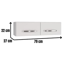 Armário Aéreo Geladeira Mara 2 Portas Branco Moblis - 6