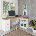 Ver imagem 5 de Mesa Escrivaninha para Escritório 3 Gavetas Mali | Artany:olmo/branco