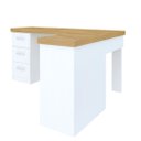 Ver imagem 2 de Mesa Escrivaninha para Escritório 3 Gavetas Mali | Artany:olmo/branco
