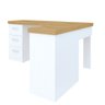 Mesa Escrivaninha para Escritório 3 Gavetas Mali | Artany:olmo/branco - 2