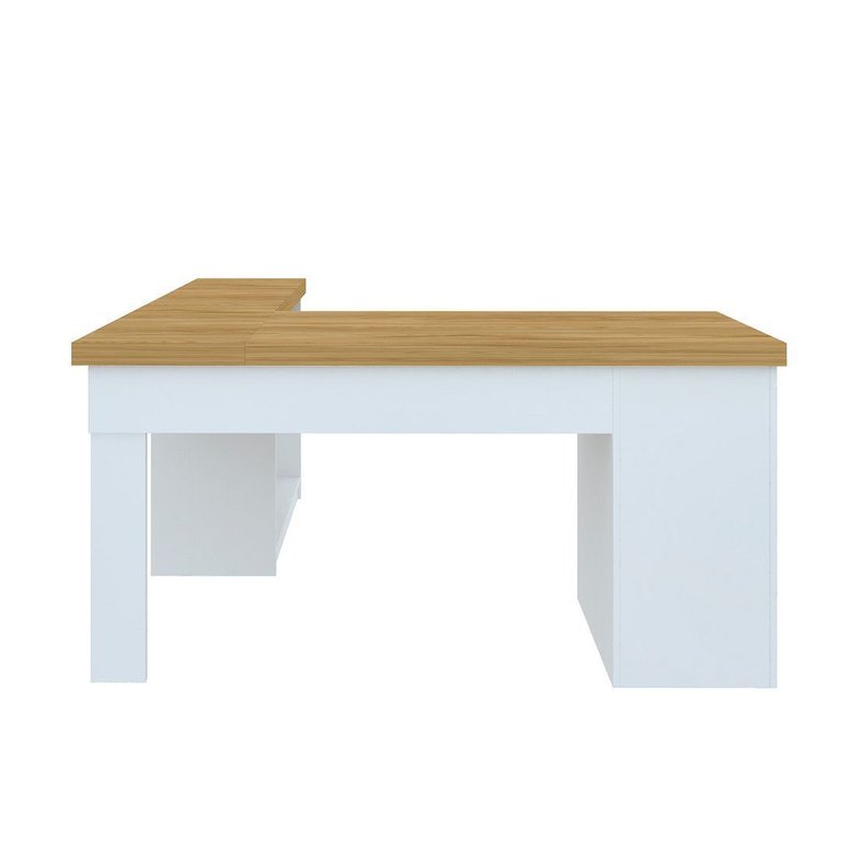 Mesa Escrivaninha para Escritório 3 Gavetas Mali | Artany:olmo/branco Mesa Escrivaninha para Escritório 3 Gavetas Mali | Artany:olmo/branco