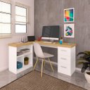 Ver imagem 6 de Mesa Escrivaninha para Escritório 3 Gavetas Mali | Artany:olmo/branco