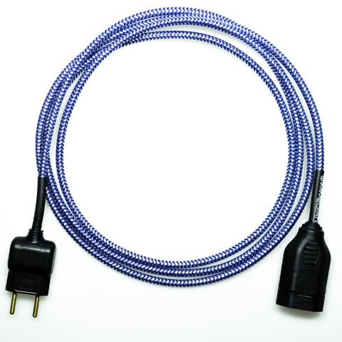Extensão Elétrica 2x0,75mm Revestido em Tecido Azul/prata Brilhoso 2 Metros