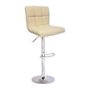 Ver imagem 1 de Banqueta Confort Gomos Estofada Couro Giratória C/ Regulagem - Bege