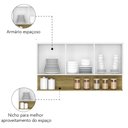 Ver imagem 4 de Armário Aéreo de Cozinha 3 Portas com Nicho 1,20m Freijó / Branco Line Kits Paraná