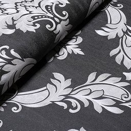 Papel de Parede Arabesco Preto/Cinza Rolo 10 Mts - 2